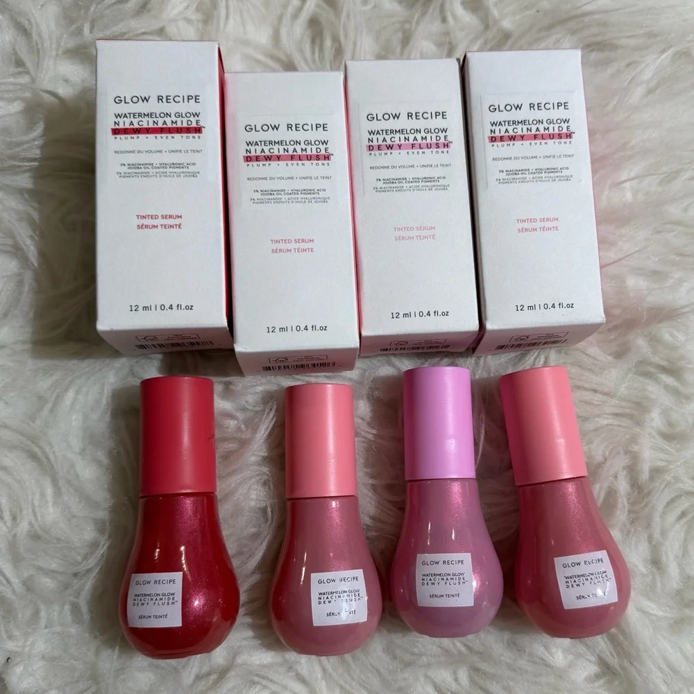 NEW Glow Recipe Dewy Flush Blush Set Cherry, Watermelon, Dragon Fruit